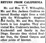 Willoughby & Crabtree Families Visit California