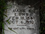 Gravestone: Jane E Long (Rigsby)
