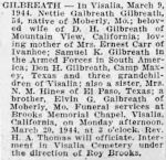 Obituary: Nettie May Gilbreath (Galbreath)