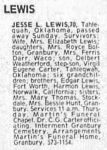 Obituary: Jesse Lee Lewis