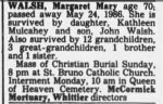 Obituary: Margaret Mary Walsh (Marchino)