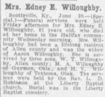 Obituary: Edney E Willoughby (Motley)