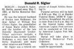 Obituary: Donald Roy Sigler