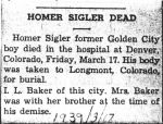 Obituary: Homer D Sigler