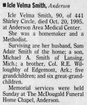 Obituary: Icle Velma Smith (Willoughby)