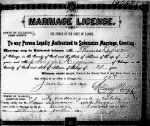 Marriage Certificate: Thomas LeFevour & Maggie Higgins