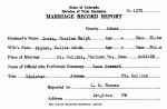Marriage Record: Nellie Sigler & Charles Jones