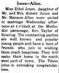 Wedding Annoucement: Harmon Allen and Ethel Jones