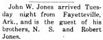 Newspaper: John W Jones Visits Brothers Robert and Nelson