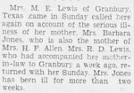 Newspaper: Annie Lewis Visits Her Mother, Barbara E Moore