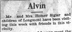Newspaper: Siglers Visit Alvin