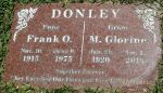 Gravestone: Frank O Donley & Mary Glorine Donley (Sigler)