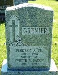 Gravestone: Fredric A Grenier & Yvette F Grenier (Bacon)